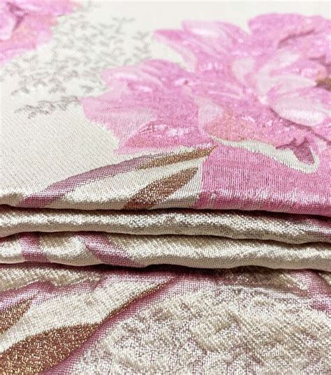 metallic floral fabric joanns|Pink Floral Metallic Jacquard Fabric .